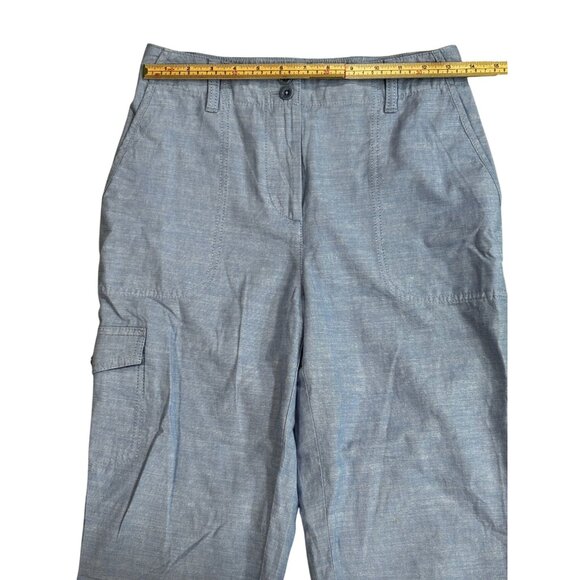 Talbots 2P Supersoft Cargo Pants 100% Cotton Blue - Picture 8 of 10